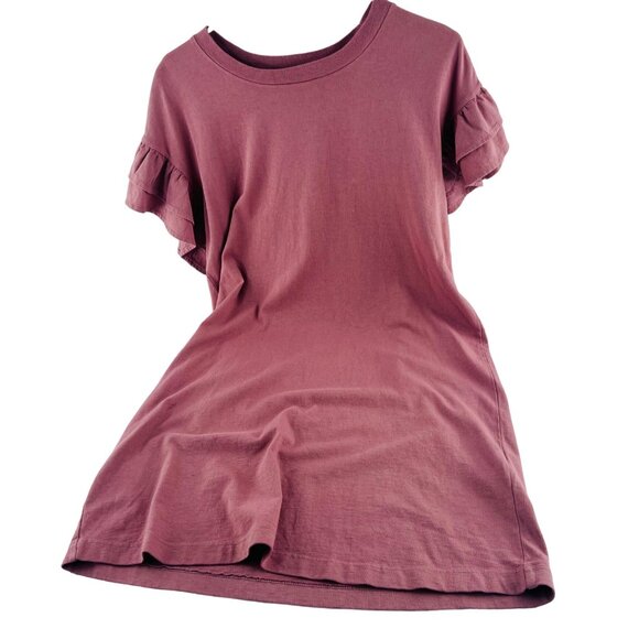 Current Elliot size 1 Small Dress Small Shirt Dress Pink Mauve Ruffled Sleeves - Picture 1 of 5